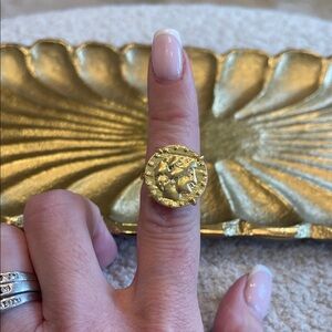 Tory Burch Gold Coin Ring - Size 6